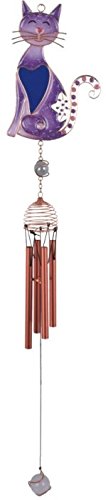 Stealstreet Ss-G-99294 Wind Chime Copper And Gem Cat Garden Decoration Hanging Porch Decor #TOP15