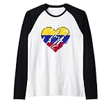 venezuela heart venezuelan flag venezuelan pride maglia con maniche raglan