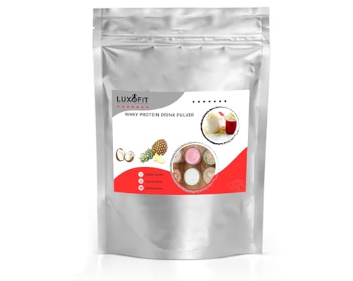 Luxofit Alkohol Geschmack Whey Proteinpulver, Eiweißpulver mit L-Carnitin, alkoholfrei, Vielseitiges Proteinprodukt, schnelle und einfache Zubereitung (1 Kg, Pina Colada)