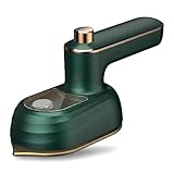 Mini Steam Iron - Portable Iron Machine 20s Fast Heat Up Ceramic Soleplat, 180° Rotatable Folding Micro Steamer Iron Support Dry and Wet Ironing for Home and Travel (Green)