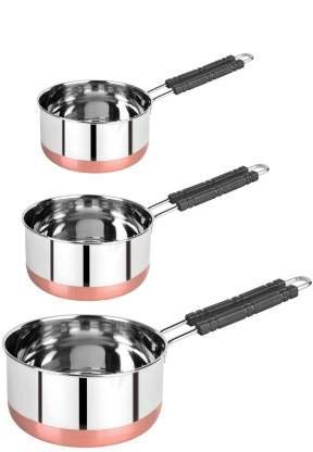 Casseroles en acier inoxydable et cuivre Radhna de 1 à 2L pour votre cuisine
