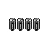 DYBFKX 4 Stück Auto Ventilkappen Reifen, für DongFeng DFSK Aeolus Voyah Free Passion Fengguang 580 Ventilkappen Staub Und wasserdichte Staubkappen korrosionsbeständig Zubehör,Black