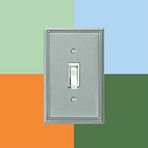 Amerelle 77Ttrbn Metro Line Wallplate, 2 1 Rocker, Cast Metal, Brushed Nickel, 1-Pack, Double Toggle #TOP5