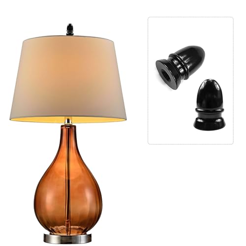 Image of ECUDIS Pack of 4 Solid Metal Lamp Finials Caps Knob for Lamp Shade Harp Holder (Black)