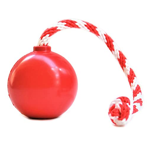 SodaPup USA-K9 Cherry Bomb – Durable Dog Tug Toy, Treat Dispenser, Chew Toy Made in USA from Non-Toxic, Pet Safe, Food Safe Natural Rubber Material for Bonding, Exercise, Training & More