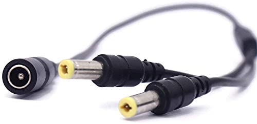 KEBILSHOP DC Y Splitter Cable 1 Male to 2 Female,5.5mm x 2.1mm DC Power Extension Adapter Cable,for CCTV Surveillance Cameras,Surveillance Routers,DVR,and More,Black