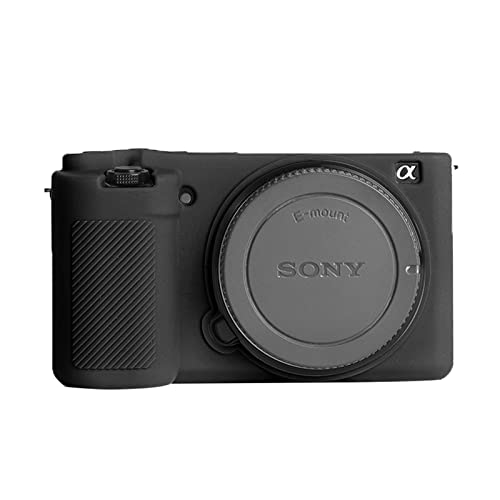 Rieibi Funda ZVE10, funda protectora de silicona suave para cámara Sony ZV-E10 ZVE10, Black, estuche de cámara Cover
