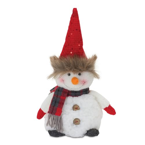 Melrose-International-Plush-Snowman-with-Hat-and-Scarf-Set-of-2 Melrose International Plush Snowman with Hat and Scarf Set of 2