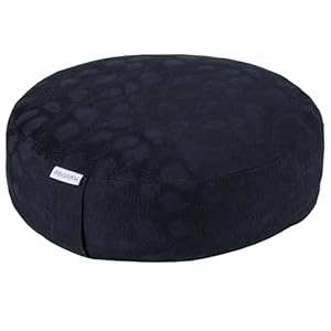 Meditation Cushion, Comfortable Meditation Pillow With Peacock Feather Jacquard Cover. Buckwheat Hull Filled Zafu Floor Pillow 16 * 16 * 5 in