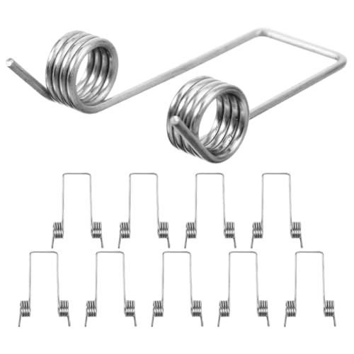 ELEOUTI Lot de 10 Ressorts de Torsion en Acier Inoxydable pour Couvercle de Poubelle, Installation Simple et Matériau Stable, Accessoires pour Poubelle Argentés