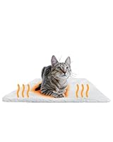 PiuPet® Selbstheizende Katzendecke I 60x45cm I Heizdecke ohne Strom I Katzen Wärmedecke I Heizdecke für Katzen ohne Strom | Katze Zubehör | Selbstwärmende Katzendecke (Weiß)