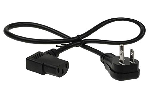 SF Cable 2ft 18AWG NEMA 5-15P to C13 Standard Power Cord Right Angle Both Side