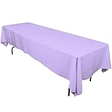 LinenTablecloth 60 x 126-Inch Rectangular Polyester Tablecloth Lavender