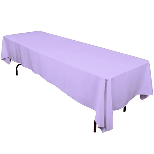LinenTablecloth 60 x 126-Inch Rectangular Polyester Tablecloth Lavender