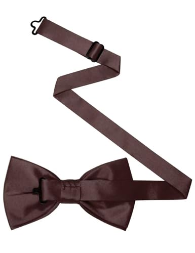 Image of JEMYGINS Solid Color Pre-tied Bow Tie Adjustable Bowtie for Men