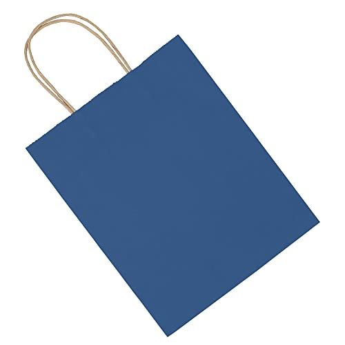 Bagmad B300-2118 50 Pack 8X4.75X10 Inch Medium Blue Kraft Paper Bags thumb #3