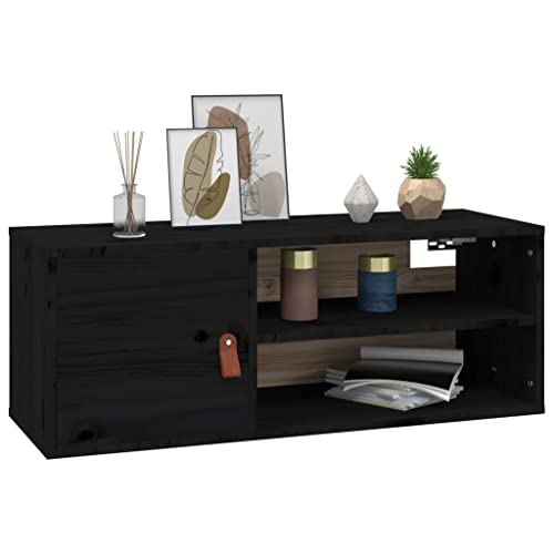 Meuble de rangement flottant noir gain de place 4 compartiments - 5