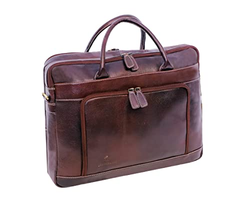 Image of LEADERACHI Vintage Leather Messenger Bag For Men's.