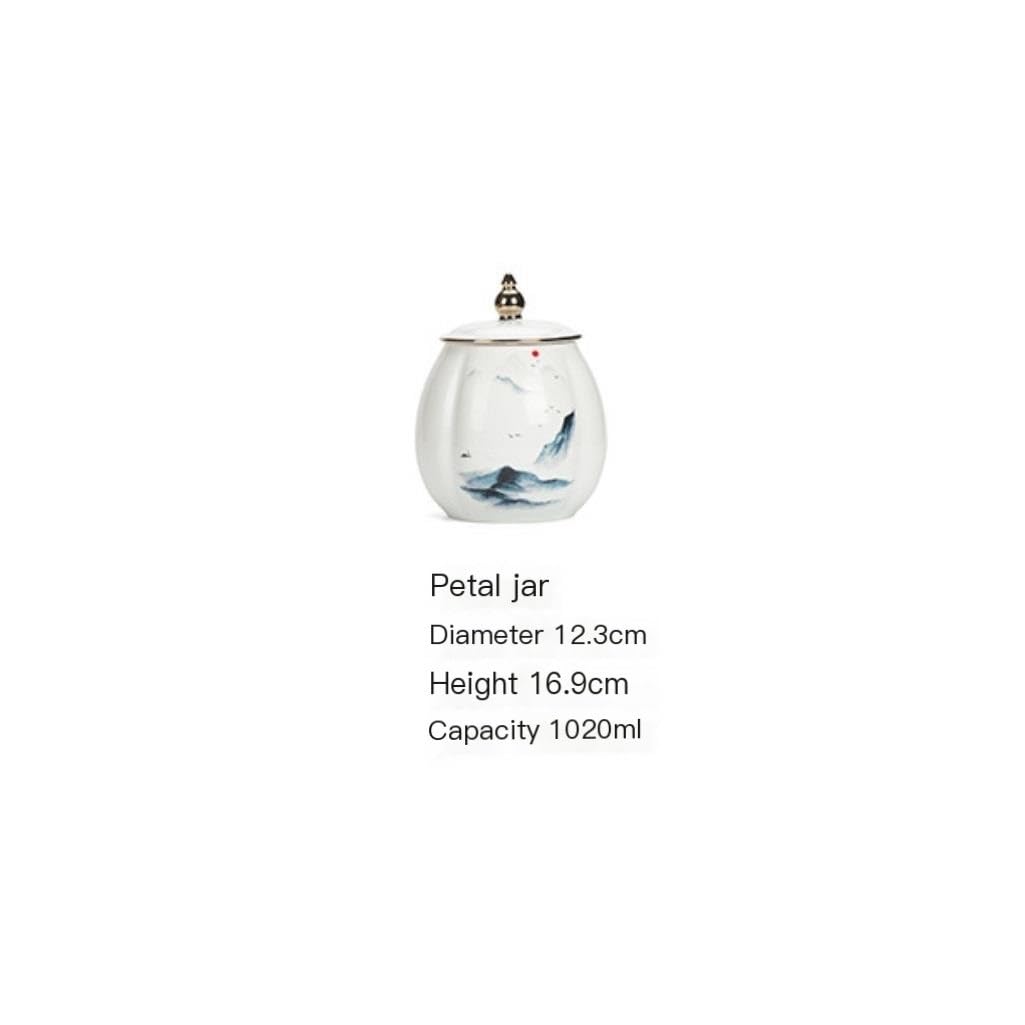 Contenitori per Dispensa Barattolo di stoccaggio for alimenti sigillato in stile cinese creativo, barattolo for tè, caffè, noci, barattolo sigillato for alimenti da cucina Contenitori in Ceramica per