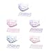 WRM 50PC Adulte Dentelle Fleurs Imprimé Mas-ques Jetable avec Brosse Cache-Oreilles Mas-Que Bouche Visage Coton,Tissu Non Lavable,Non Réutilisable pour Cyclisme Camping Voyage Bandeau Masque Nasal