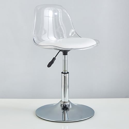 Taburete de bar giratorio ajustable con respaldo y reposapiés, diseño de plástico ligero para el hogar, cocina, comedor y entretenimiento
