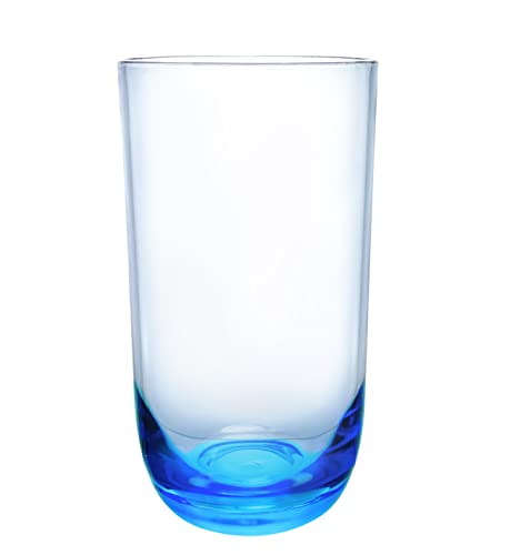 Klifa- Wasco- 18.6 Ounce, Set Of 6, Acrylic Highball Drinking Glasses, Bpa-Free, Plastic Drinkware, Dishwasher Safe Cups, Blue #TOP23