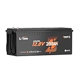 LiTime 12V 200Ah リン酸鉄リチウムイオンバッテリー Bluetooth機能 リモート操作可能 100A充放電電流 2560Wh電力量 4000~15000回サイクル 低温保護付き スマート LiFePO4バッテリー キャンピングカー、車中泊、トローリングモーター、エレキモーター、マリン、釣り、ソーラー蓄電、予備電源などに適用