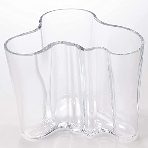 Iittala Alvar Aalto 1007041 Transparent Crystal Glass Vase in Wave Shape, 16 cm x 20.8 cm - Image 2