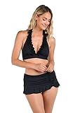 La Blanca Women's Island Goddess Banded Halter Bikini Swimsuit Top, Black, 8