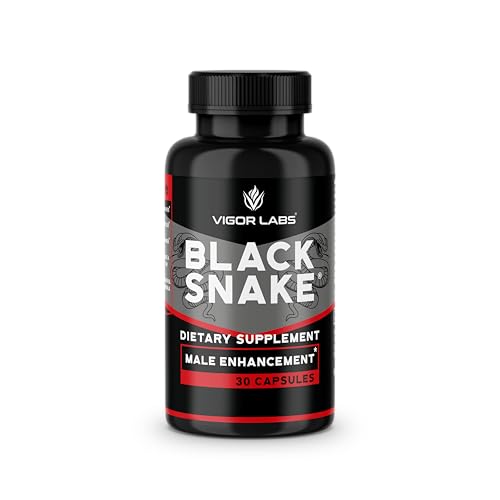 Vigor Labs Black Snake Male Enhancement Capsules (30 Capsules) Boosts Blood Flow Size and Hardness. Powerful Proprietary Blend of Natural Ingredients. Made in The USA