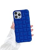LEMONCOVER for iPhone Case Cute 3D Weave Grid Lattice Print Design Soft TPU Silicone Camera Screen P