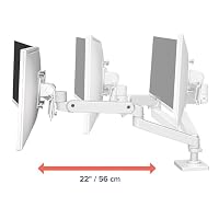 Ergotron LX Pro Dual Direct Monitor Arm, VESA-Tischhalterung für 2 Monitore je bis zu 27", 4,3 kg, Constant Force Technologie, 10 Jahre Garantie, Weiß - 45-684-290 – Ansicht 3