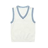 Mud Kingdom Knit Vest for Toddler Boys V-Neck School Uniform Pullover Sweaters White 4T