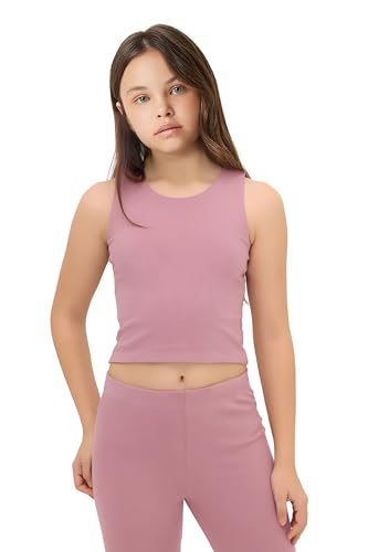 Image of Lilax Girls' Double Lined Sleeveless Basic Crop Tank Top