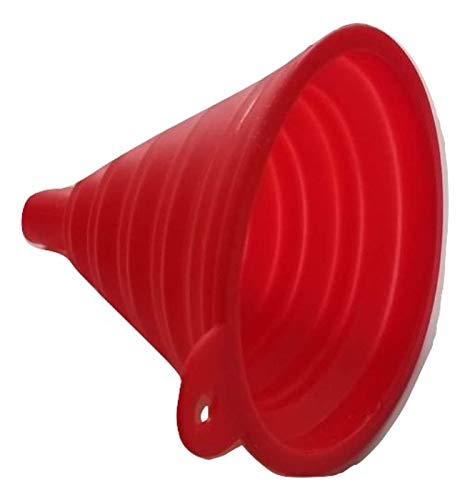 Handy Housewares 4" Wide Space-Saving Collapsible Flexible BPA-Free Silicone Kitchen Funnel - Red (1) image 3