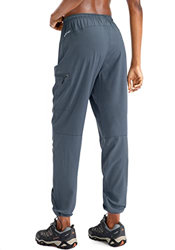 Santiny Women's Hiking Cargo Pants Lightweight Quick Dry Outdoor Capris For Women Camping Athletic Upf 50 Zipper Pockets(01-Dusty Blue_S) #TOP2
