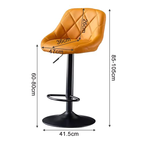 Tabourets de bar en cuir PU de qualité supérieure avec piétement robuste chromé - 3