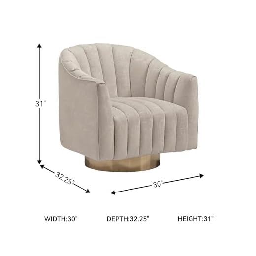 Penzlin Swivel Accent Chair in Beige