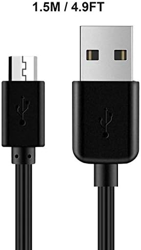 Dericam 5V 1A Micro USB Charger, Android Charger with Cable, 5 Volt 1000mA AC to DC Kindle Charger for Charging of Android Smartphone/Tablet, Security Camera, 1.5M Power cord, UK Plug(Black)