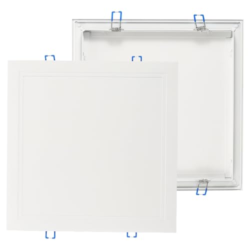 Image of sourcing map Square Ceiling Cover Plate, Recessed Lights Hole Trim Plate Wall Hole Spring Mount Decorative Flat Cap Access Panel for Ceiling or Wall 14x14 Inch Openings, Matte White