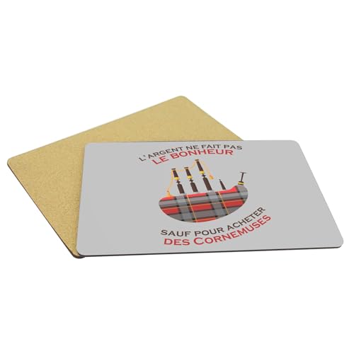 Sets de table de qualité avec envers liège naturel napperons gris Cornemuse - 5