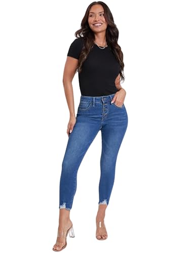Royalty For Me Womens Women's Petite 4 Button Skinny Ankle Sustainable Jean4