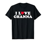 Joli nom Channa personnalisé avec inscription « I Love Channa I Heart » assorti pour petite amie et petit ami avec symbole de cœur/signe d'amour. Design personnalisé fait un cadeau parfait pour elle, lui pour montrer votre soutien ou votre amour à toute personne nommée Channa