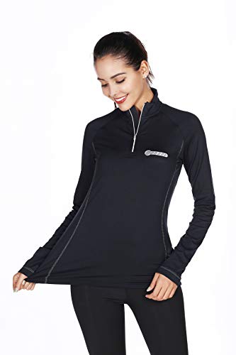 Bpbtti 18019 Women'S Thermal Quarter Zip Pullover Shirt Running Cycling Jersey thumb #5