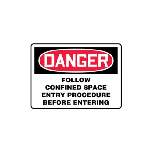 Accuform "Danger Follow Confined Space Entry Procedure Before Entering" Confined Space, Accu-Shield™, 7 x 10 Inches (MCSP012XP)