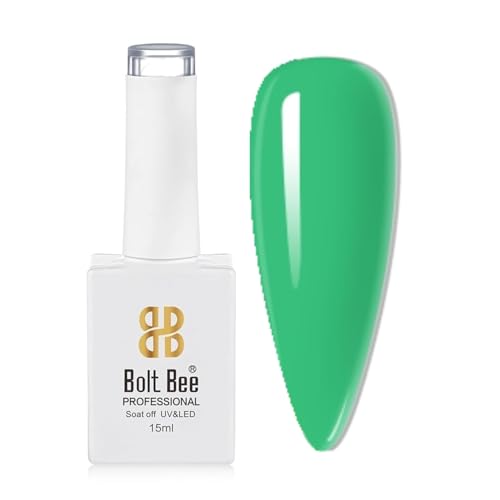 Image of Bolt Bee Green Color Gel Nail Polish Soak Off UV Gel DIY at Home Manicure Salon Nail Art