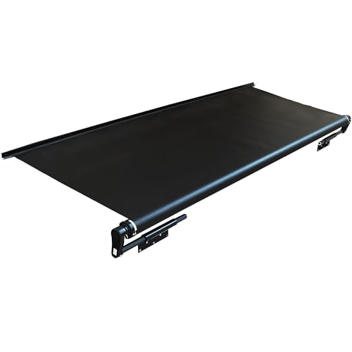 How Wide Is A Camper Trailer 4 RVeaves Slide Topper Awning Slide Out Cover Plus Disassembly-Free Adjustment Mechanism with 49" Extension Full Kit for RV,5th Wheel,Trailer,Camper -Black Solid, 7' (6'7" Fabric)