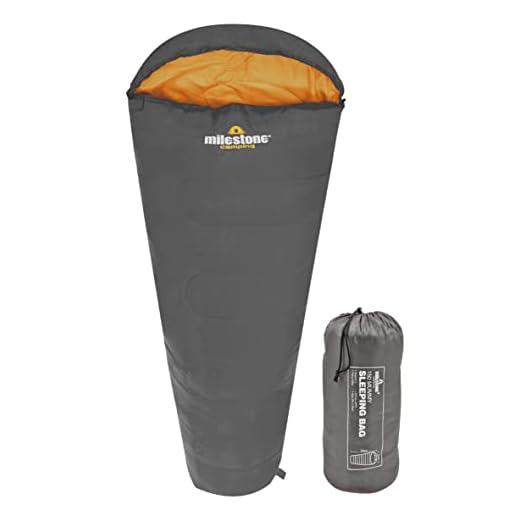 Milestone Camping Sac de couchage momie Dark Grey (Orange)
