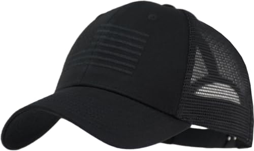 Image of TSSGBL USA Flag Trucker Hat - OSFM & XXL Big Head Fit, Adjustable Mesh Snapback American Patriotic Baseball Cap