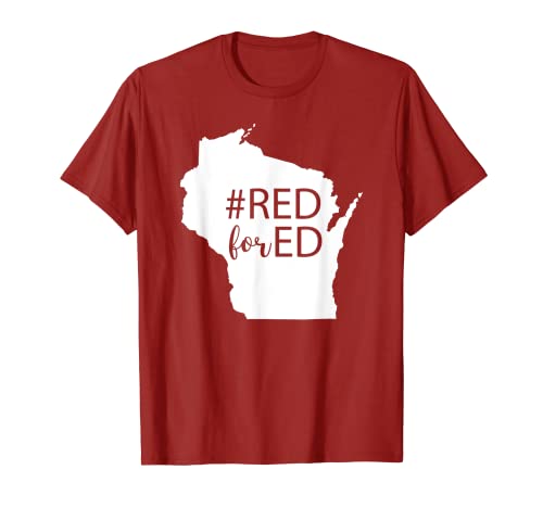 Maestro Rojo Para Ed Wisconsin Educación Pública Camiseta